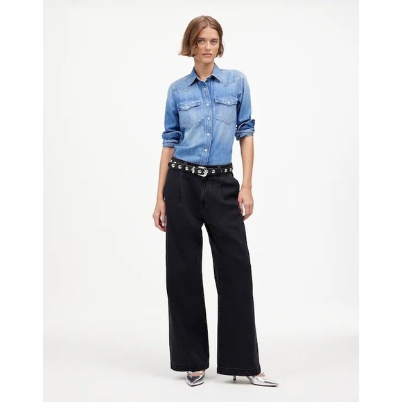 Madewell Denim - Madewell Harlow Wide-Leg Jean Hollenbeck Wash Black 27